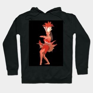 Colorful Polynesian Dancer in Feathers Hoodie